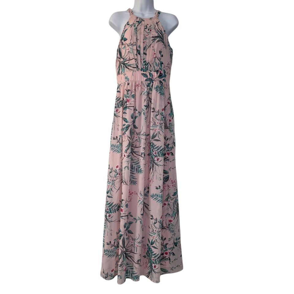 Vestido maxi INC International Concepts feminino rosa 2 floral halter fluido tropical - Imagem 1 de 4