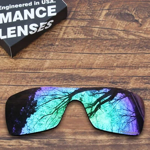 Polarized Polycarbonate Replacement Lenses for-Oakley Batwolf - Green Mirror - Picture 1 of 5