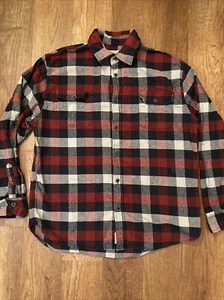 JACHS Flannel Men's XLarge Button Up Shirt Long Sleeve Heavyweight Plaid Red XL - Picture 1 of 14