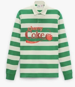 New Zara CHERRY COKE © THE COCA-COLA COMPANY STRIPED POLO SHIRT SIZE SMALL TEE - Picture 1 of 6