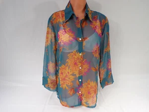 Vintage J.H. Collectibles Sexy Bluse Damen 12 Shirt L/S Designer Voile Poly  - Bild 1 von 7