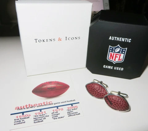 Tokens & Icons San Francisco 49er's Game Used Football Sterling Cufflinks Cover