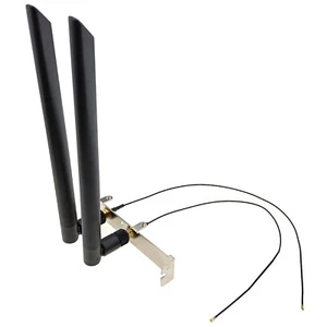 Cable de extensión M.2 a RP-SMA 6dBi PC WiFi BT antena inalámbrica ATX soporte trasero - Imagen 1 de 11