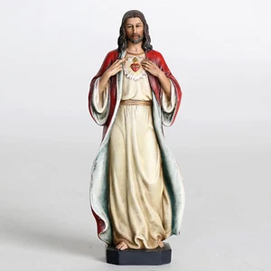 Statua Cattolica Sacro Cuore di Gesù Gesù Cristo Figura Religiosi - Foto 1 di 7