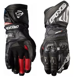 MOTORCYCLE GLOVES LEATHER FIVE RFX1 BLACK BLACK RACING PROTECTIONS SIZE S - Picture 1 of 3