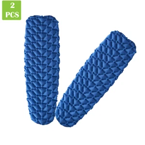 2 Pack Sleeping Pad Blue Ultralight Inflatable Sleeping Mat for Camping Hiking - Picture 1 of 6