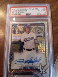 Luis Rodriguez 2021 Bowman Chrome Mega Box Mojo Auto Dodgers PSA 10 SWEET ๐ฅ - Picture 1 of 7