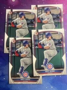 Lote de 4x 2023 Matt Shaw Bowman Draft - 1st Bowman - #BD-33 Chicago Cubs - Imagen 1 de 4