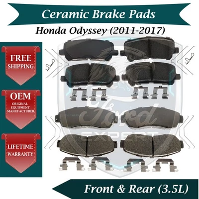 Kit de pastillas de freno delanteras y traseras premium OE para Honda Odyssey 2011-2017 Foto 1 de 4