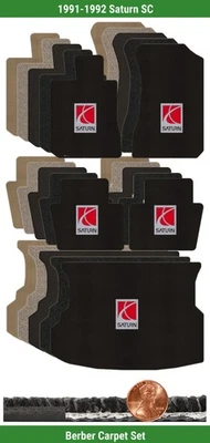Juego de alfombrillas bereber personalizadas para Saturn SC 1991-1992 con logotipo (5 piezas) #10MA Foto 1 de 4