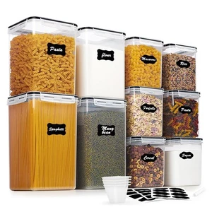 10 PCS Flour and Sugar Storage Container, Large Airtight Food Canisters with ... - Picture 1 of 7