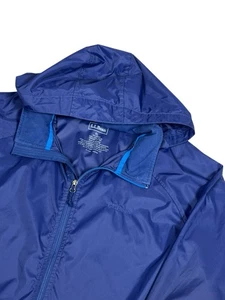 LL Bean Herren Jacke Full Zip Windbreaker Regen Packable Kapuze Navy Blau XL 268219 - Bild 1 von 8