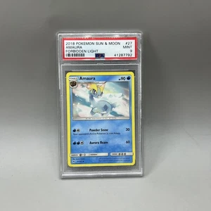 Pokemon Sol y Luna 2018 - Amaura Forbidden Light #27 - PSA Como Nuevo 9 Tarjeta Poco Común - Imagen 1 de 3