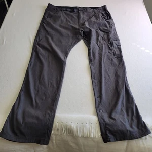 prAna Zion Cargo Pants Mens 42x34 Gray ReZion Nylon Stretch Hiking Roll Up - Picture 1 of 18