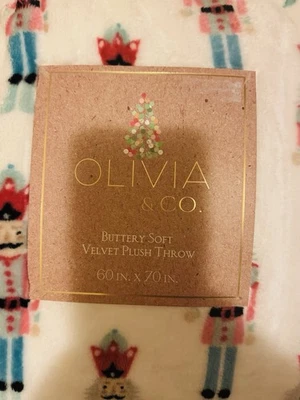 Nutcracker Christmas Throw Blanket Olivia and Co 60x70 NWT Holiday - Image 1 of 4