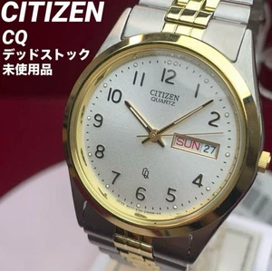 Reloj Deadstock Citizen CQ 1982 con pulsera genuina, color bicolor, vintage - Imagen 1 de 9
