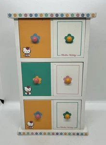 Vintage Hello Kitty Holz Schmuckkästchen Sanrio 11,5” x 7” - Bild 1 von 9
