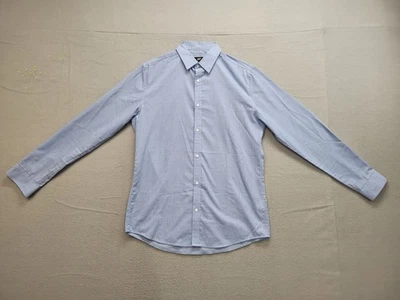 Camisa H&M Para Hombres M Azul Claro Cuello Manga Larga Con Botones Calce Ajustado Ropa de Trabajo Foto 1 de 4