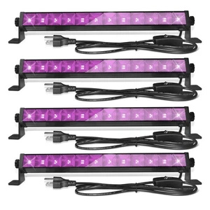 Aufgerüstete 4er-Pack 40 W LED Schwarzlichtleiste, Schwarzlicht mit Stecker + Schalter + 6,5 Fuß - Bild 1 von 7