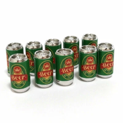10PC 1/12 Scale Dollhouse Miniature Beer Can Drinks Kitchen Furniture Accessory - Image 1 of 4