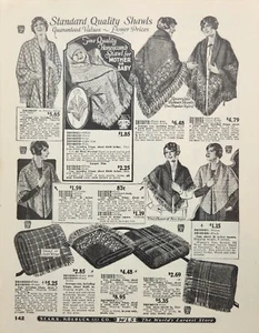 1927 Sears Roebuck Catalogue Women's Shaws Ad - Picture 1 of 1