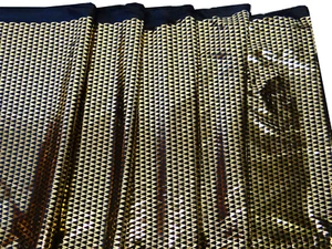 Black Shiny Gold 3 YD Yards Fabric Premium Dress Fashion Hobby Crafts Sewing - Picture 1 of 5