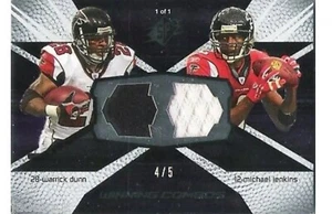 Warrick Dunn Michael Jenkins 2008 UD SPx Winning Combos Dual Jersey #/5 - Picture 1 of 2