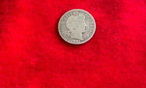 1901 Barber Dime 90% Silver No mint mark B-1 - Picture 1 of 5