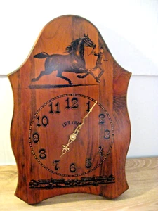 Bulova Horse Racing Wall Clock Clock 18" Tall / 12"W x 1"THICK /C Battery - Picture 1 of 9