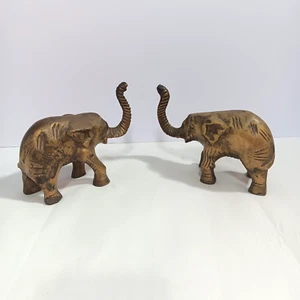 Juego de 2 baúles vintage de latón macizo decoración buena suerte 4" original #2 - Imagen 1 de 9