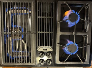 30” Jenn Air Black Downdraft Cooktop JGD8130ADB 2 Burners Grill Tested Video - Picture 1 of 22