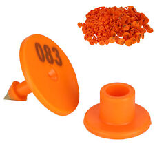 Orange Ear Tag With Word 200PCS Thickened Sheep Ear Tag Number Marker Identi Ftd