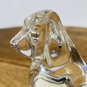 BACCARAT France Glass Crystal HOUND SPANIEL DOG PUPPY Danbury Mint - Picture 1 of 12
