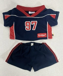Build A Bear Kleidung rot blau Jersey #97 mit Shorts Hose Outfit BABW - Bild 1 von 6