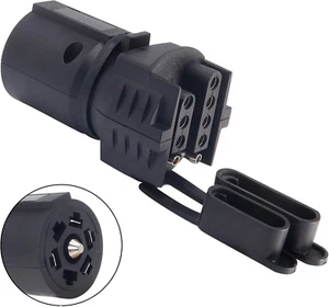 7 Pin Blade to 4 Pin 5 Pin Flat Trailer Adapter Wiring Light Plug Caravan RV Tow - Picture 1 of 12