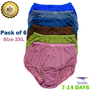 x6 Classic Nylon Silky Underwear Plus Size 2XL High Waisted Panties Briefs Smoot - Picture 1 of 8