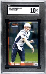2003 Bowman Chrome Football Tom Brady #14- SGC 10 (Pop 4 with SGC) - Picture 1 of 2