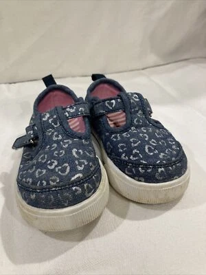 Zapatos Garanimals Mary Jane Bebé Niña Talla 3 Zapatos Azul Estampado Leopardo Correa Foto 1 de 4