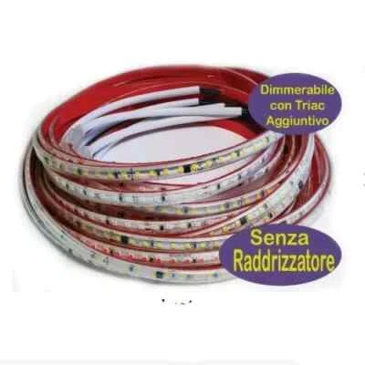 STRISCIA LED BIANCA 220 Volt 2835 DIMMERABILE. Da 0,5 a 50mt. STRIP 220V Strisce - Immagine 1 di 4