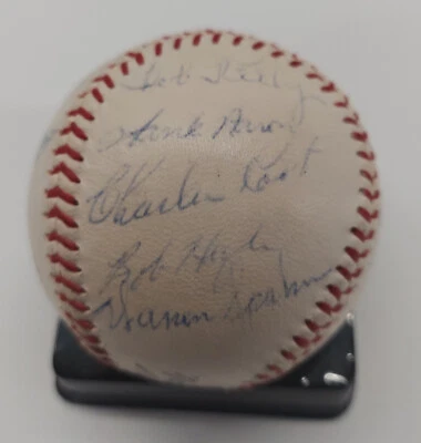 1957 Milwaukee Braves Team Autograph Baseball 24 Sigs Auto PSA DNA w/Hank Aaron - Image 1 of 4