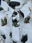 Topshop Shirt Blouse Cactus Flower Size 10 Top White Long Sleeve 100 Viscose
