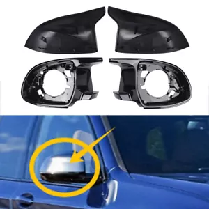 Gloss Black Side Rearview Mirror Cover Set For BMW X3 X4 X5 X6 X7 X3M X4M X5M 6M - Picture 1 of 8