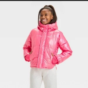 Girls' Solid Puffer Jacket - All In Motion Pink M (8) - Picture 1 of 11