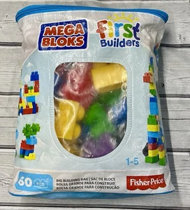 Fisher-Price Mega Bloks First Builders 60 Pieces Ages 1-5 Big Building Bag - Picture 1 of 3