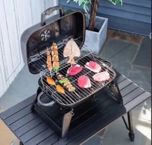Portable Tabletop Charcoal Grill BBQ Camping Picnic Cooker Air Vent Outdoor - Picture 1 of 7