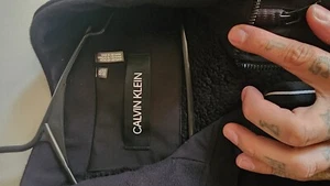 Calvin Klein Mens stretch soft shell jacket w Sherpa lining XXLarge Black - Picture 1 of 3