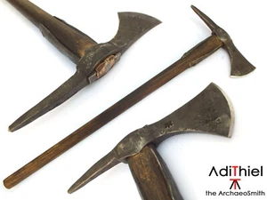 FN_03a Spiked TOMAHAWK with Burned and Oiled Oak Wood Handle - Picture 1 of 5
