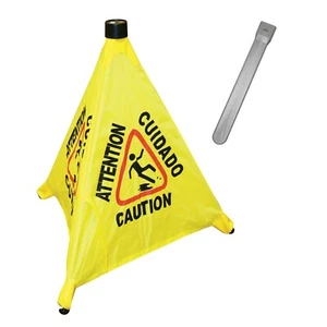 Thunder Group PLFCS330 Pop-Up Safety Cone, Caution", 19-1/2"H, Triangular, EA - Picture 1 of 3