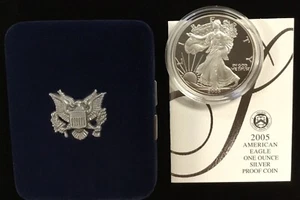 2005 W American 1 Oz. Silver Eagle Dollar Proof US Mint With COA and Box - Picture 1 of 5