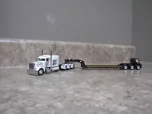 DCP 1/64 White Black Flames Peterbilt 389 Fontaine Lowboy Trailer 60-1476 - Picture 1 of 5